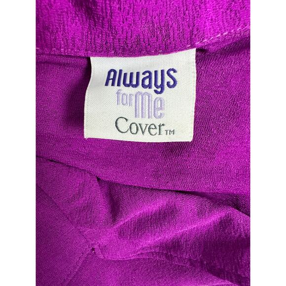 Always for Me magenta swimsuit cover up button front semi-sheer size 1X - Picture 4 of 5